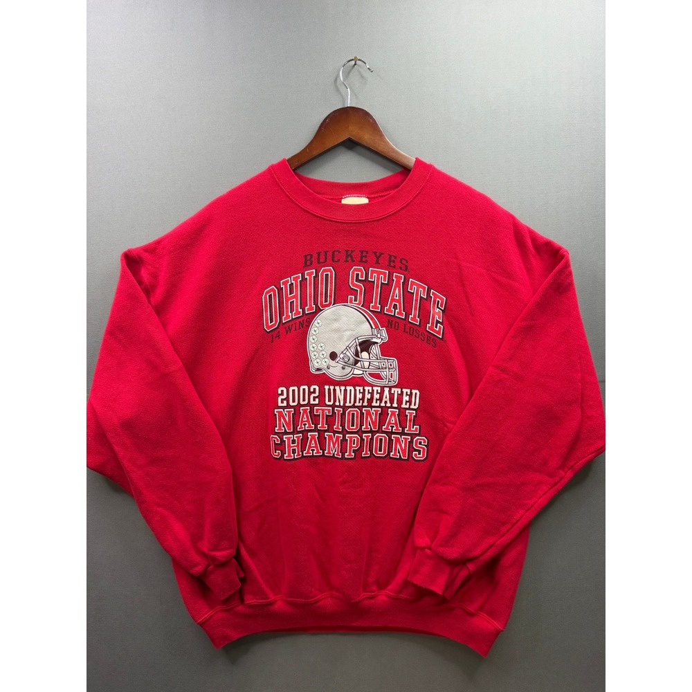 Lee Ohio State Sweatshirt Mens Red 2002 National Champions XL